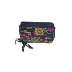 Vera Bradley, Small, Navy blue, yellow and pink